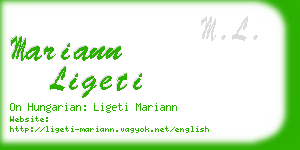 mariann ligeti business card